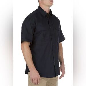 511 Tactical Shirt / Mens Medium-Vented Button Down Utility Short Sleeve~ Black